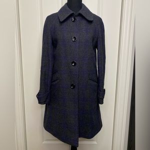 H&M‎ Wool Coat Grey with Purple Details Women Size 8 (EU 38)